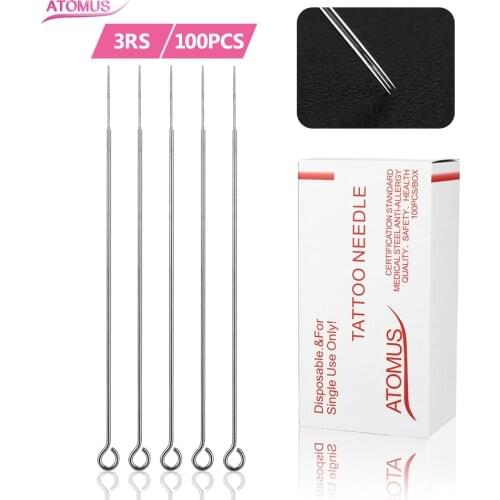 100PCS Professional Tattoo Needles 3RS Round Shaders Medical Sterilize Tattoo Needles Stainless Steel Material Free Shipping