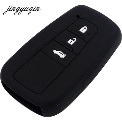 Jingyuqin 30pcs Skin Silicone Key fob Case for Toyota Camry 2017 2018 CHR Prius Corolla RAV4 Remote 3 Button Cover Protect
