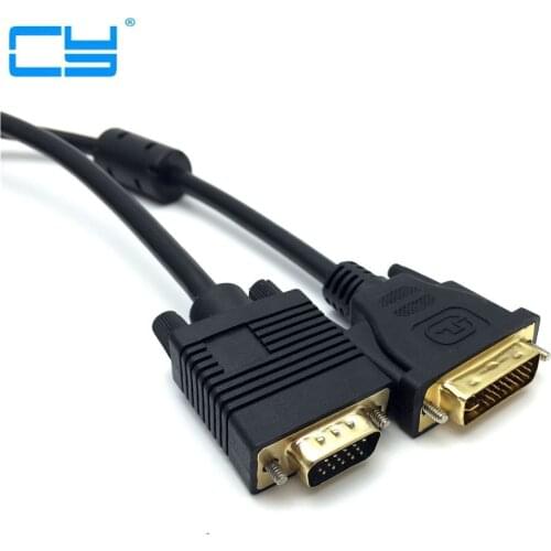 High quality DVI 24+5 (DVI-I) male to VGA male Display Monitor Cable dvi to vga cable 0.3m/1.5m