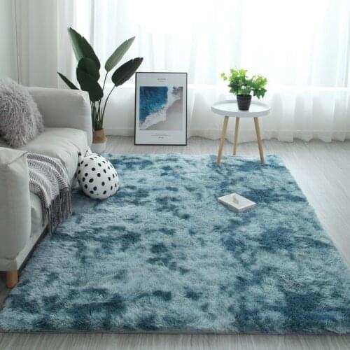 Carpets for living room Nordic mixed color carpet simple modern long suede bedroom bedside environmental non-slip carpet