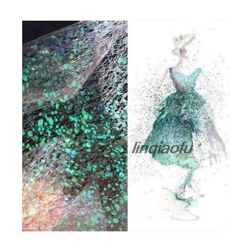 Creative sprinkling gold mermaid small fragments laser sequins fashion colorful,Reflective cloth creative laser clothing fabric