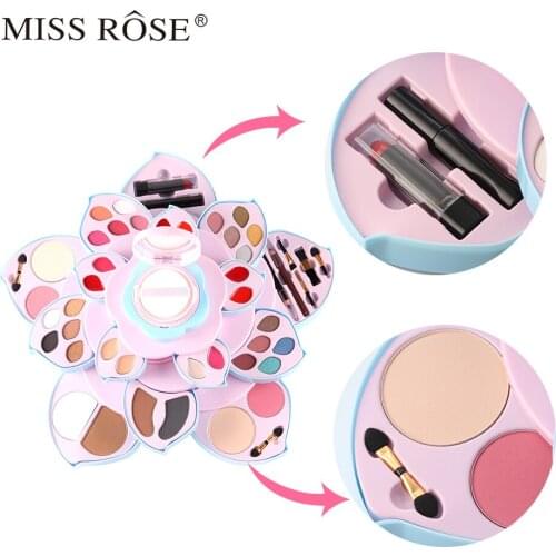 MISS ROSE Air cushion BB pink revolving big plum blossom makeup plate cross border eye shadow multi function makeup set