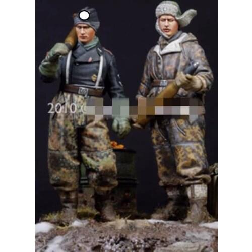 German resin soldier of World War II Waffen SS armored soldier two-person kit model 1：35