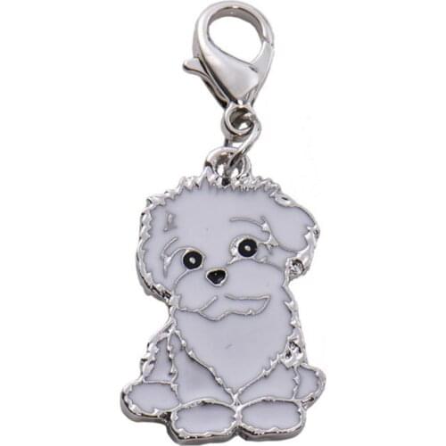 Dog Collar Necklace Pendant Pet Collar Pet Identity Card For Bichon Frise Cute Mini Dog Shape Pet Collar Hanging Accessories