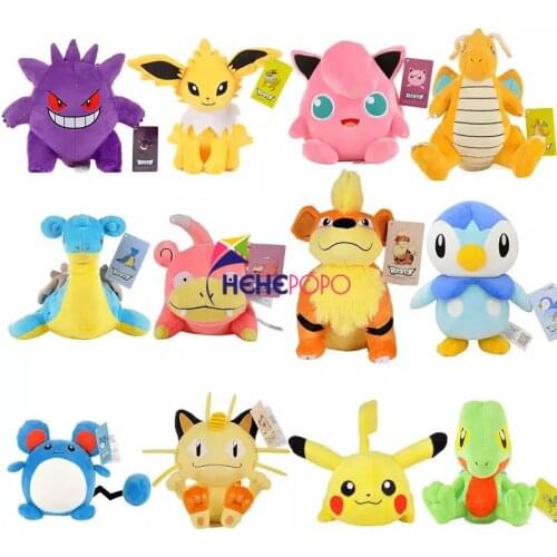 Popular Pokemon Gengar Charmander Squirtle Pikachu Bulbasaur Eevee Anime Pokemon Stuffed Toy Peluche Plush Doll Gift for Kid