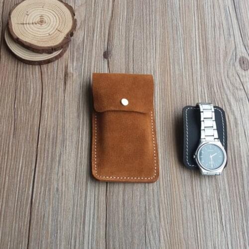Watch Portable Storage Bag Makeup Organizer Cowhide Bag Watch storage Travel Accessories Home Office Storage Data Cable Storage