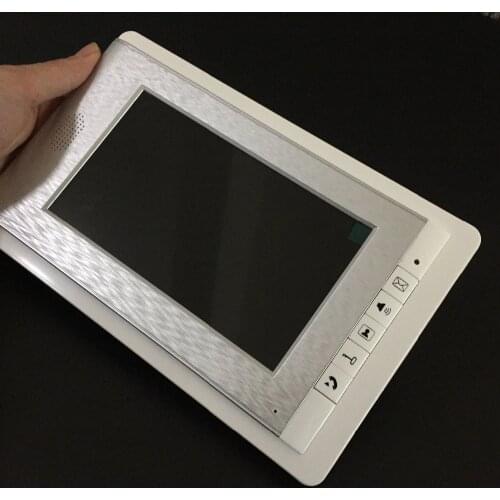For 1V2 LCD 7'' TFT LCD Wired Video Door Phone Visual Video Intercom Speakerphone Intercom System ADD DC Power Supply