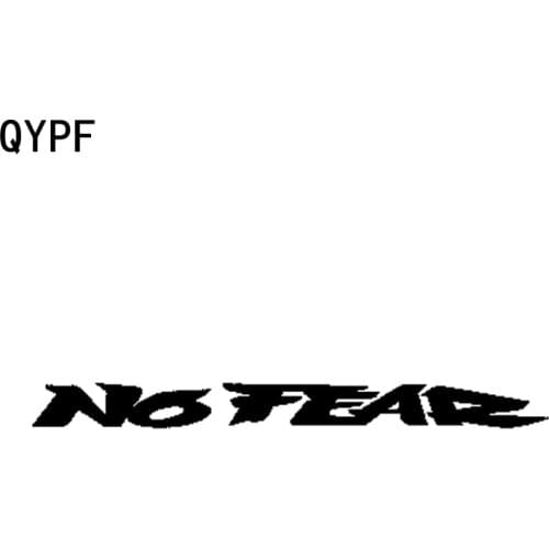 QYPF 20CM*1.7CM Graphics No Fear Funny Humor Car Sticker For Motorcycle Vinyl Decal Black Silver C15-1937