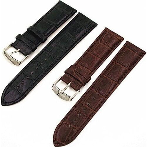 1pcs High quality 24MM genuine leather Watch band watch strap black and brown colors available -8106
