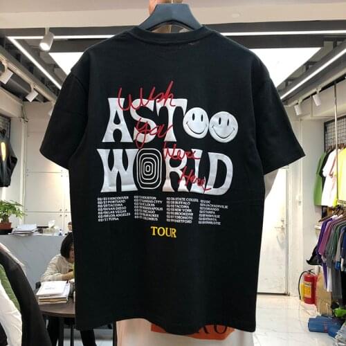 Luxury 2020 Men New Travis Scott ASTROWORLD T Shirts T-Shirt Hip Hop Skateboard Street Cotton T-Shirts Tee Top kenye S-XXL N222