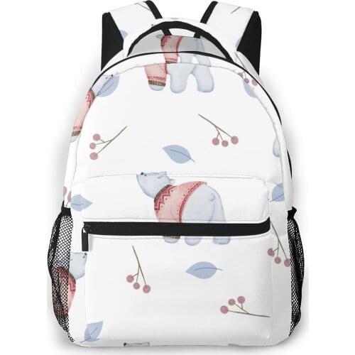 2021 Travel Backpacks Watercolor Leaves Bears Girl Backpack For Women Large Capacity School Bag For Teenage