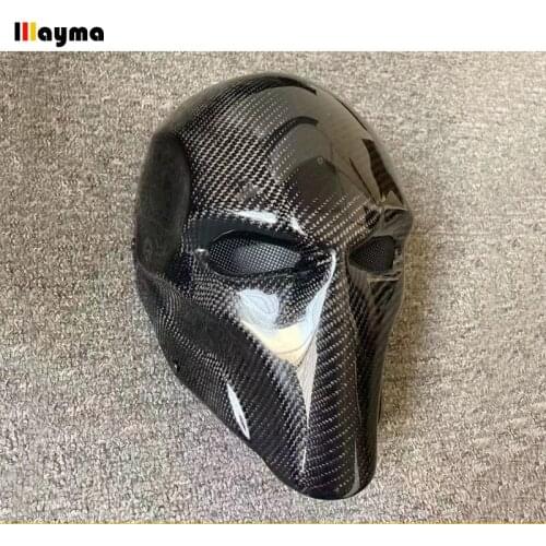 Twill Carbon fiber Prom Villain death knell Halloween Full Face helmet mask Car decoration face cover