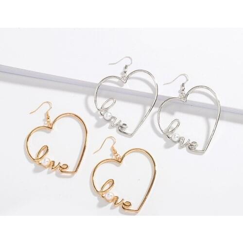 Heart-shaped pendant Dangle earrings heart earrings fashion earrings girl accessories earrings for women jewelry