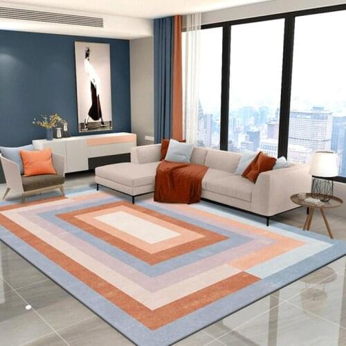 Nordic Modern Style Carpets Living Room Large Carpet Blue Pink Light Luxury Home Thick Art Area Rug for Bedroom Sofa Floor Mat
