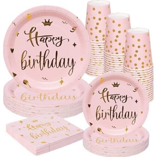 Valentines day wedding decoration saucer cup napkin baby shower tableware pink girl happy birthday rose gold party supplies