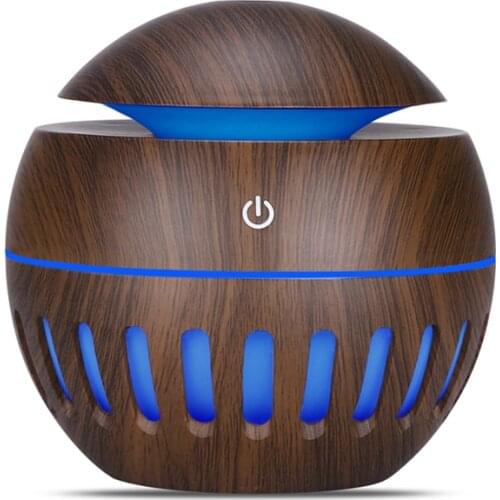 USB Wood Grain Essential Oil Diffuser Ultrasonic Humidifier Household Aroma Diffuser Aromatherapy Mist Maker with LED Lights