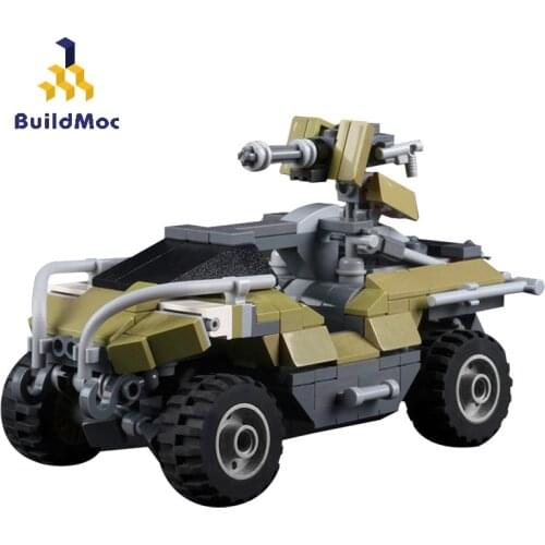 BuildMoc Tank WW2 Halo Light Truck Movie Building Blocks MOC WW2 Battle Tank Model Game Model Bricks Toys For Children Gifts