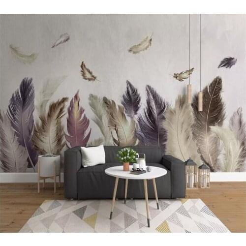 Wellyu Custom wallpaper 3d stereo photo mural modern minimalist golden feather TV background wall decorative painting wallpaper