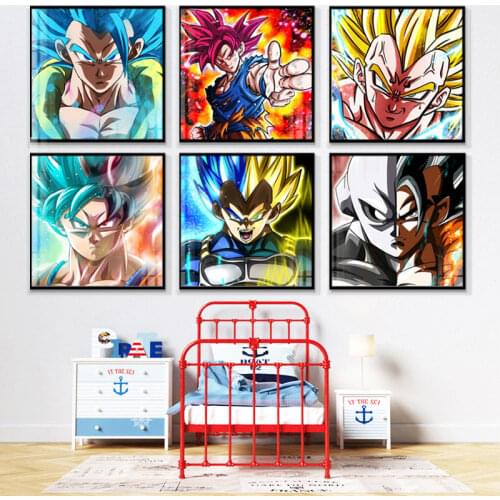 Japanese anime dragon ball goku canvas painting wall art painting posters and prints childrens room bedroom home decoration