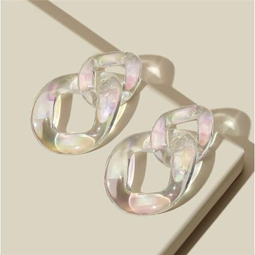 ZiccoWong Acrylic Transparent Colorful Drop Dangle Earring For Women Girl Fashion High Quality Big Drop Earring Party Jewelry
