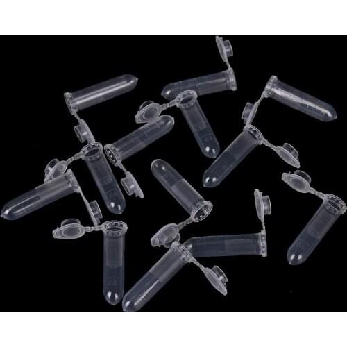 2ml 100Pcs Micro Centrifuge Tube Test Tube Vial Clear Plastic Vials Container Snap Cap For Laboratory Sample Specimen Storage