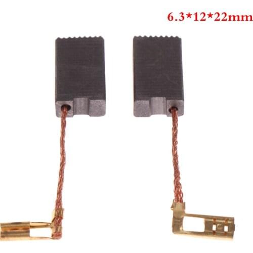 2 Pcs/Pairs 6.3x12x22mm Mini Drill Electric Grinder Replacement Carbon Brushes Spare Parts For Electric Rotary Tool