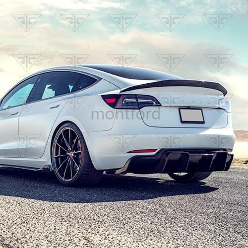 2017 2018 2019 2020 For New Tesla Model 3 Car Accessories High Quality Real Carbon Fiber Rear Trunk Lip Spoiler Wing