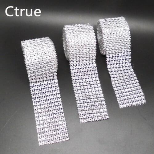 5roll/lot Wedding Supplies Diamond Rhinestone Crystal Mesh Ribbon Wrap wedding cake decoration wedding decoration centerpieces