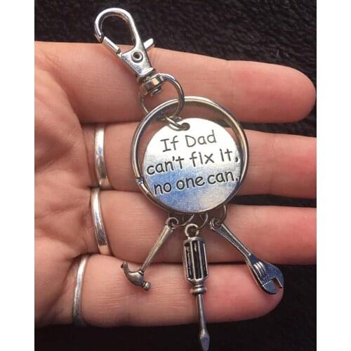 I Love You Dad Charm Keyring Family Charm Key Chain Protection Love Dad Gift If Dad Can't Fix It No One Can Fathers Day