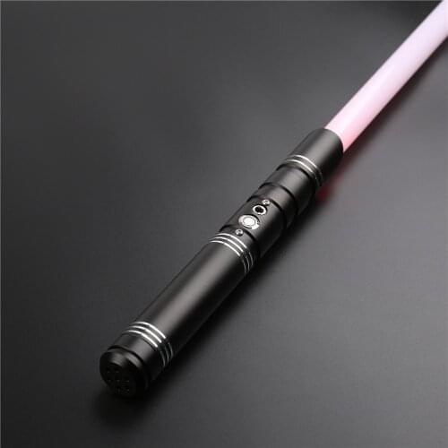 CIELTAN Newest Smooth Swing Lightsaber Metal Hilt Heavy Dueiling Blade RGB 12 Color Change 6 Soundfonts Blaster Lock Up FOC Toys