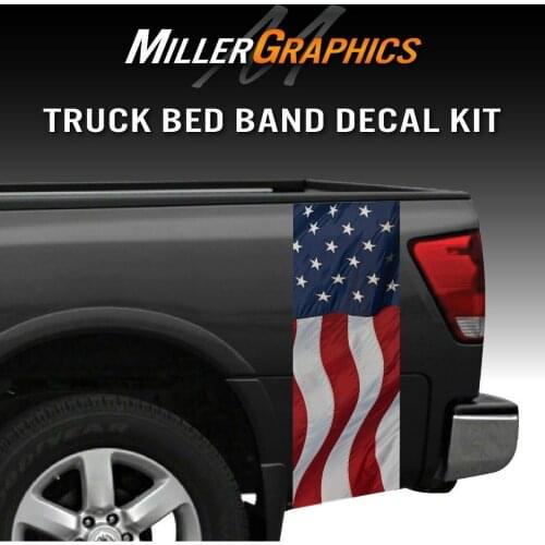 For x2 Waving American Flag Truck Bed Band Decal Graphic Sticker Kit