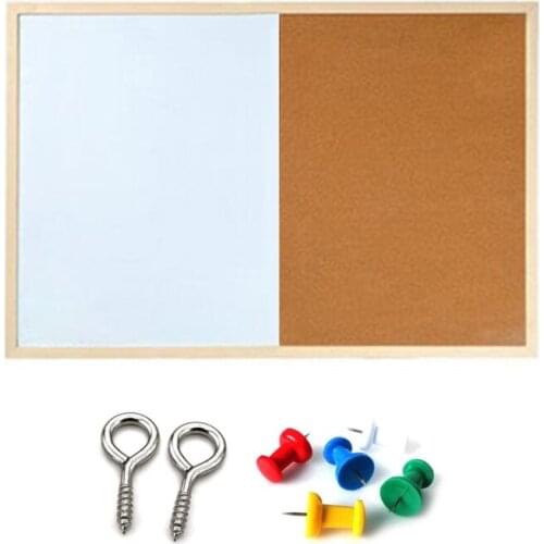 Message Cork Board Wood Whiteboard Drawing Combination Bulletin Magnetic Board
