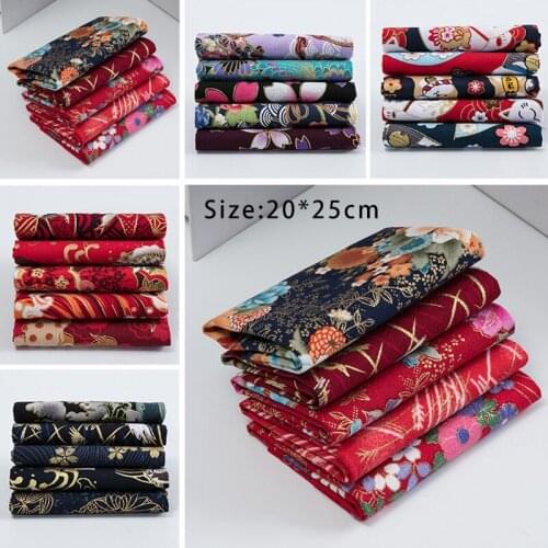 Retro Floral Pattern Cotton Plain Printed Patchwork Cloth Drawings Fabrics for Sewing Cloth Material DIY Handmade Crafts