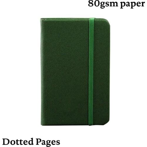 Classic Fabric A6 Dotted Bullet Pocket Journal Hard Cover Notebook Creative Elastic Band Envelope Pocket Diary Travel Planner