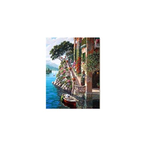 MaHuaf-W1180 Lake Como Villa painting Coloring by Numbers DIY Hot Selling Craft Gift cuadros decoracion