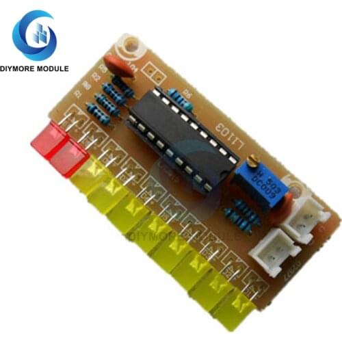 LM3915 10 LED Audio Sound Spectrum Analyzer Level Indicator DIY Module Kit Electronic Production Suite for Arduino DC 9V - 12V