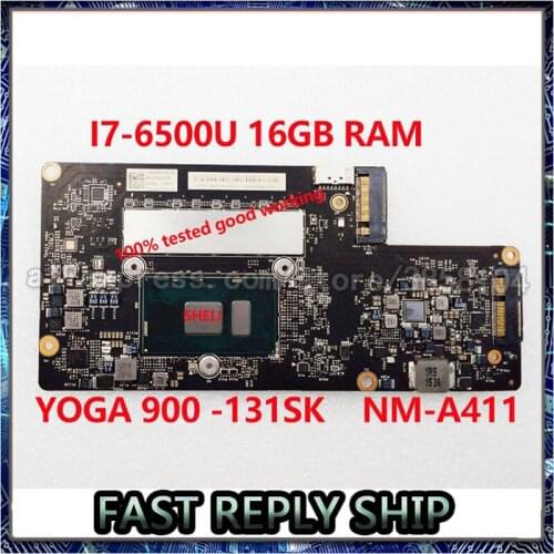 Laptop motherboard SHELI for Lenovo yoga 900-13ISK mainboard I7-6500U 8GB ram NM-A411 100% test