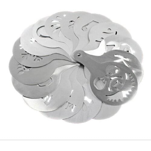 Metal mold flower coffee latte die metal aluminum mold 16 patterns