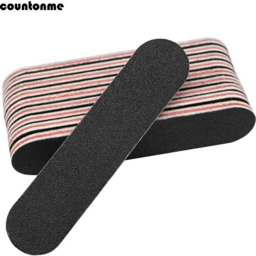 20pcs Mini Nail File Black straight edge Sanding Buffer Block Nail File 100/180 Mini Manicure Pedicure Tools set 88mm