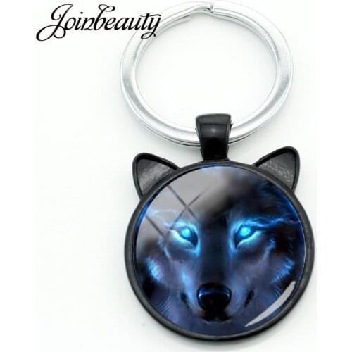 JOINBEAUTY New trendy Nordic Wic Wolf keychain Novelty Animal Cool Wolf Keychain Ring Holder Gifts For Men Keyring Jewelry CN758