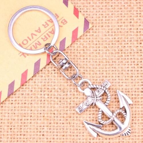 New Fashion Keychain 40*38 mm anchor rope Pendants DIY Men Jewelry Car Key Chain Ring Holder Souvenir For Gift