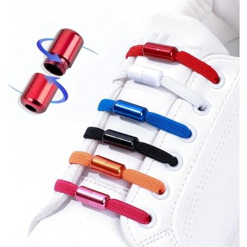 New 2nd Elastic capsules Buckle Shoelaces No tie Shoelaces Flats Kids Adult Sneakers Shoelace Quick Lazy Laces 17 Color Strings