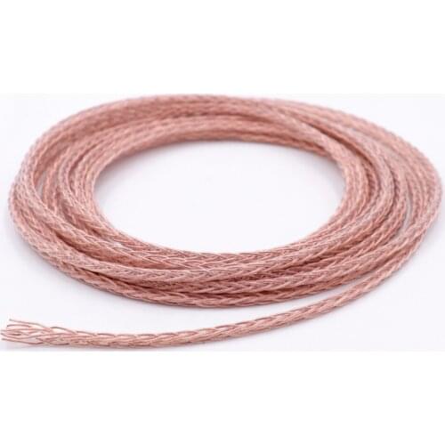 Braided PTFE OCC Copper Headphone Wire HIFI Audio Stage Earphone Headset DIY Upgrade Cable 8 Cores 19 Strandsx0.12mm