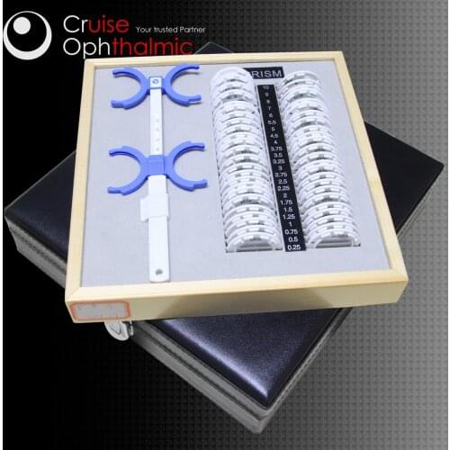 Optometry Prism Trial Lens Set with Adjustable PD 48-80MM Flipper Set| Leather Carrying Case