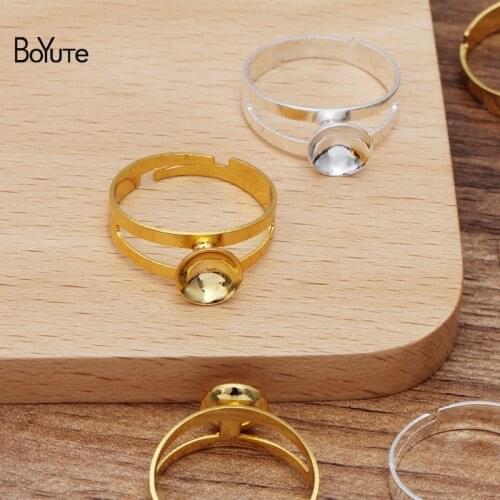 BoYuTe (200 Pieces/Lot) Inner 18MM Diameter Metal Brass Ring Base with 8mm Bead Caps Diy Handmade Jewelry Making Materials