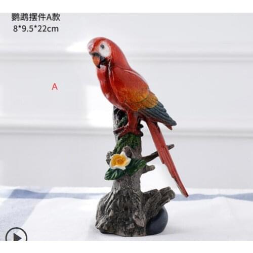 Resin creative parrot home living room simulation small bird crafts decoration