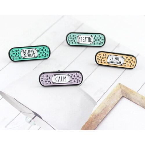 Cartoon Colorful Post-it Band-Aid Letter Enamel Brooch Alloy Badge Cowboy Clothes Bag Pin Cute Sweet Jewelry Gift For Friends