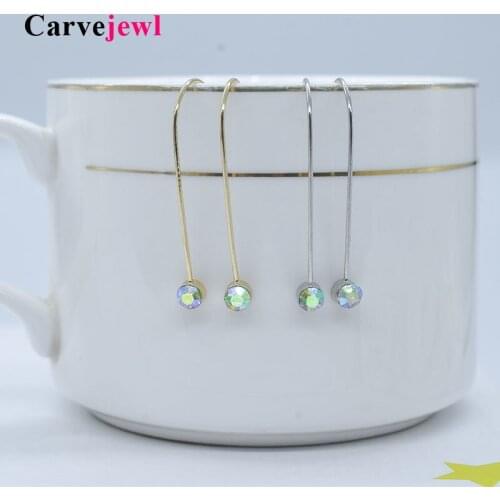 Carvejewl earrings crystal rhinestone curved earline for women jewelry lovely trend new fashion Korean earrings 2019 wholesale