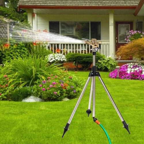 Garden Lawn Watering System Stainless Steel Adjustable Tripod Sprinkler Irrigation Kits For Plants Flower Irrigation Kits