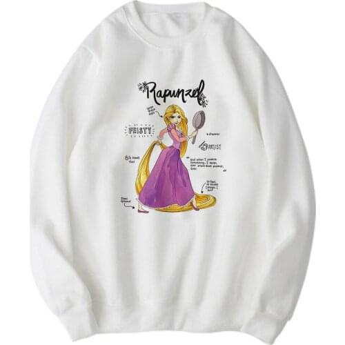 Disney Animation Sweatshirt Casual Summer Hoodies Strong curiosity Pop Rapunzel Brave Princess Creativity Printed Pullovers